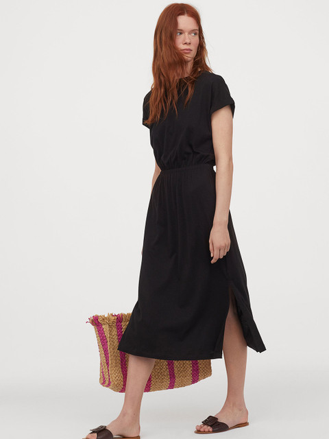 

H&M Women Black Solid Modal-blend Jersey Dress