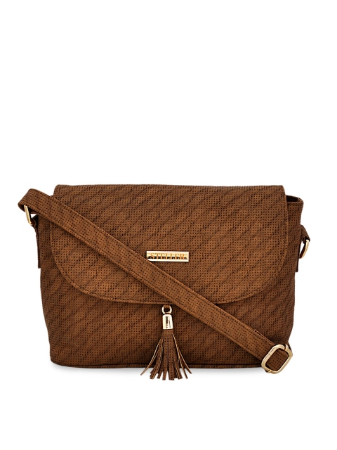 

STELLER Women Tan Brown Textured Messenger Bag