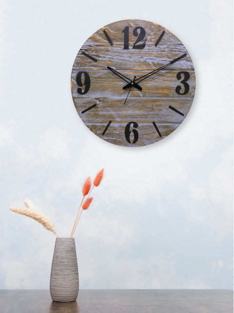 

AURA Brown & Blue Tough Wooden Designer Wall Clock