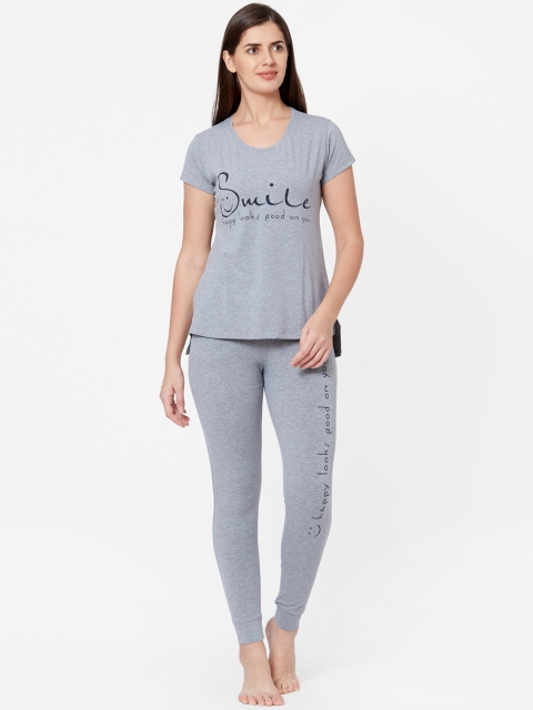 

Juliet Women Grey Printed Night suit