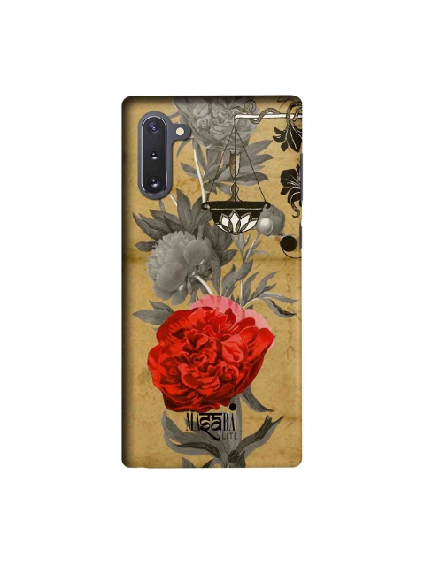 

macmerise Brown & Red Floral Printed Samsung Note10 Back Cover Case