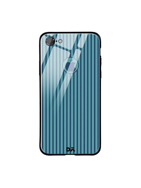 

DailyObjects Teal Blue Stripes iPhone 7 Glass Case
