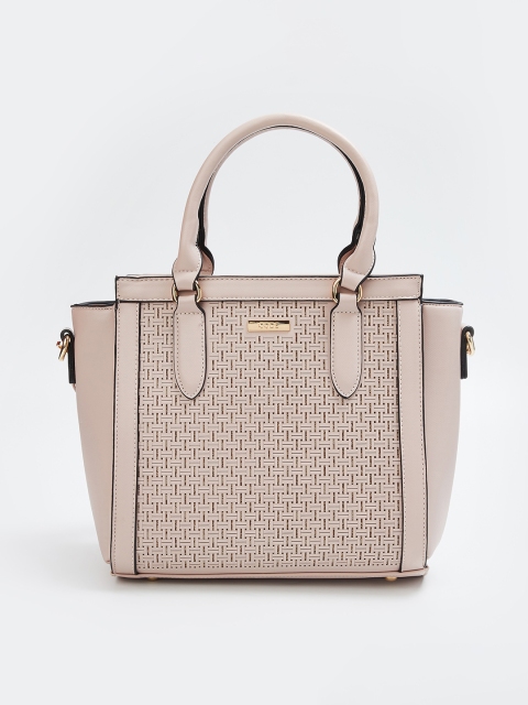 

CODE by Lifestyle Beige Self Design Handheld Bag
