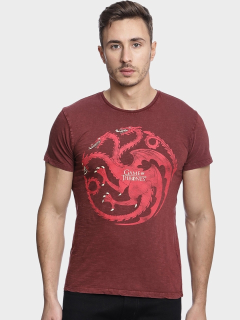 

Free Authority Men Maroon Game of Thrones Print Round Neck T-shirt