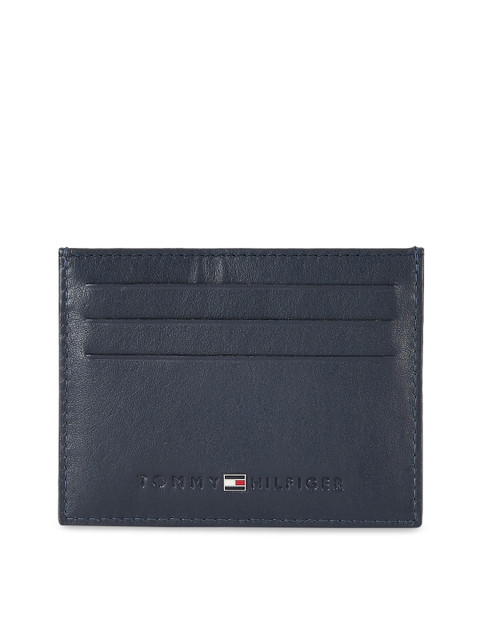 

Tommy Hilfiger Men Blue Self Design Leather Card Holder