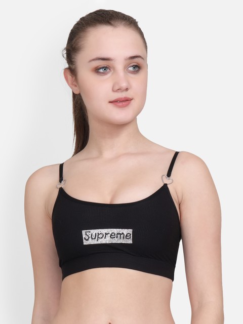 

Golden Girl Black Solid Non-Wired Lightly Padded Sports Bra Supreme_30C