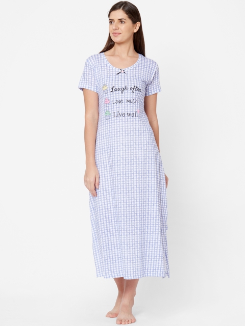 

Juliet White & Blue Checked Nightdress