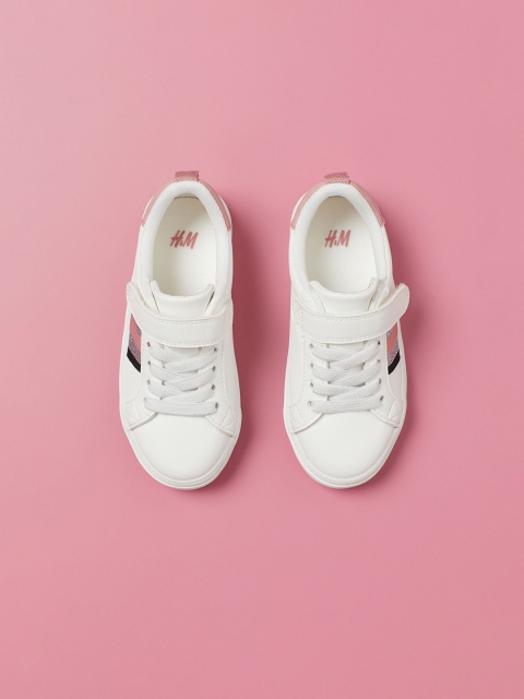 

H&M White & Pink Colorblocked Trainers