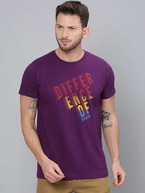 

Difference of Opinion Men Purple Pure Cotton Typography Printed Pure Cotton T-shirt