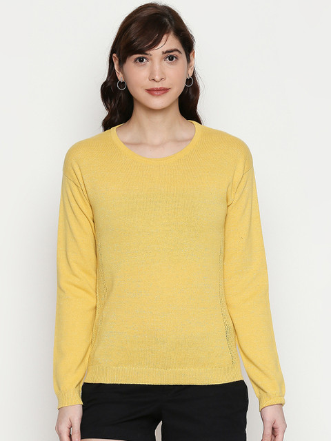 

Manola Women Yellow Solid Pullover Sweater