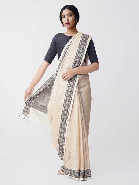 

Unnati Silks Beige Woven Design Pure Cotton Saree