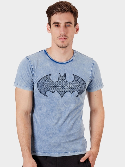 

Free Authority Men Blue Batman Printed Round Neck T-shirt