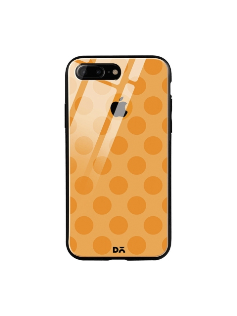 DailyObjects Orange Polka Printed iPhone 7 Plus Glass Case