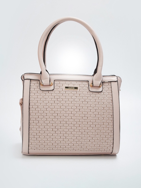 

CODE by Lifestyle Beige Textured Handheld Bag