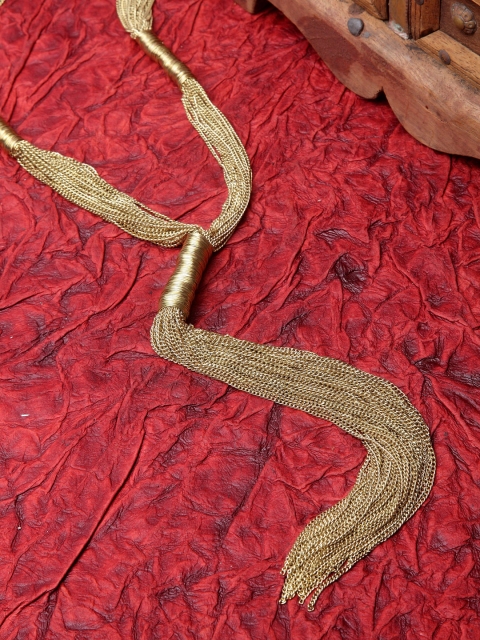 

Moedbuille Gold Long Tasselled Necklace