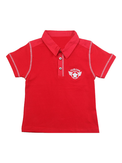 

armure Boys Red Solid Polo Collar T-shirt