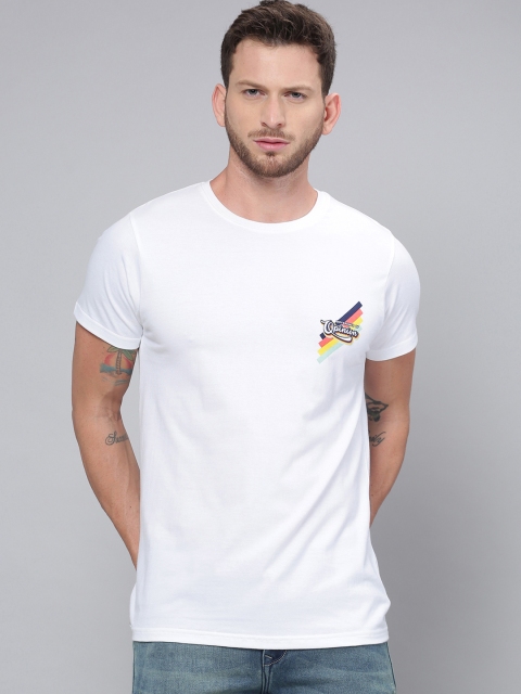 

Difference of Opinion Men White Solid Round Neck Pure Cotton T-shirt