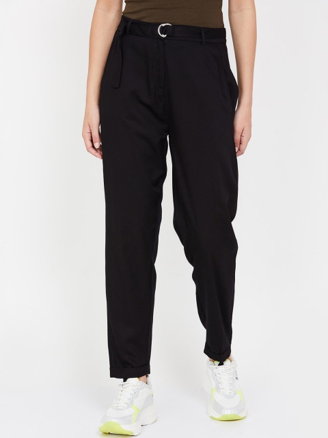 

CODE by Lifestyle Women Black Regular Fit Solid Trousers