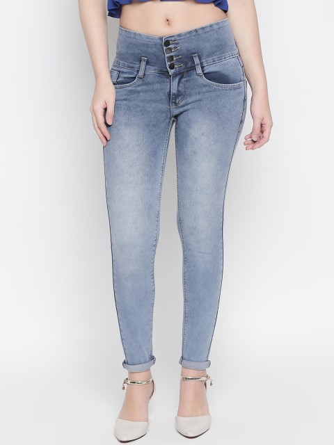 

PURPLE WATER Women Blue Slim Fit High-Rise Clean Look Stretchable Jeans