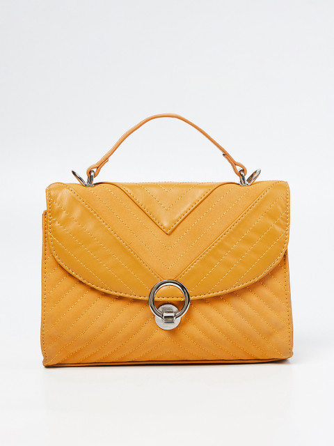

CODE by Lifestyle Mustard Yellow Textured Sling Bag
