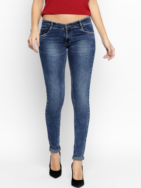 

PURPLE WATER Women Blue Slim Fit Mid-Rise Clean Look Stretchable Jeans