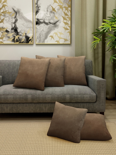 

KLOTTHE Set Of 5 Brown Solid Square Cushions