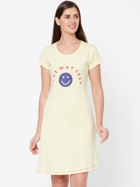 

Juliet Women Yellow Printed Sleep Shirt
