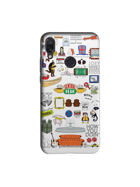 

macmerise White & Orange Friends Doodle Sublime Xiaomi Redmi Note 7 Pro Back Case