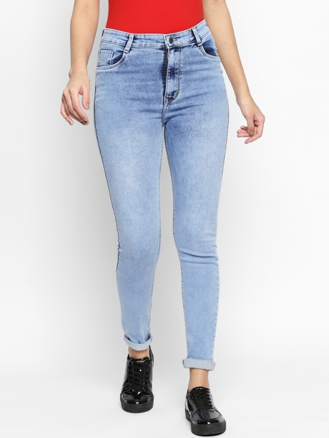

PURPLE WATER Women Blue Slim Fit High-Rise Clean Look Stretchable Jeans