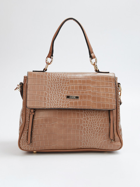 

CODE by Lifestyle Brown Textured Handheld Bag