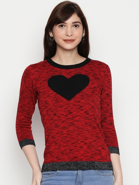 

Manola Women Red & Black Self Design Top