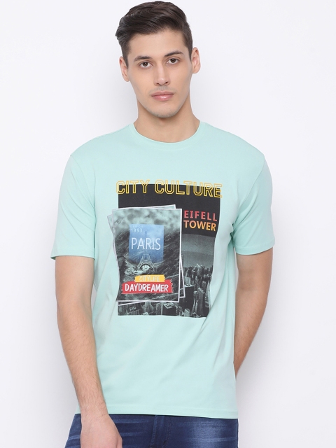 

Richlook Men Green Printed Round Neck T-shirt