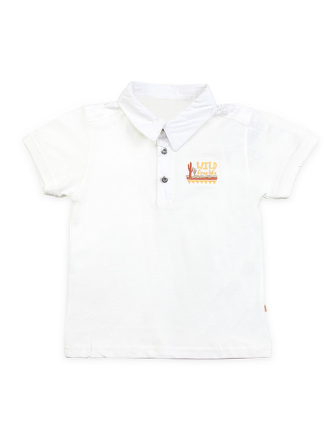 

armure Boys White Solid Polo Collar T-shirt