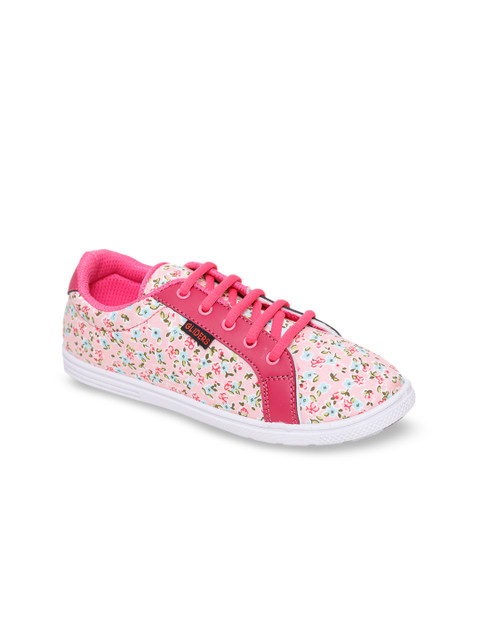 

Liberty Women Pink & Green Printed Canvas Sneakers