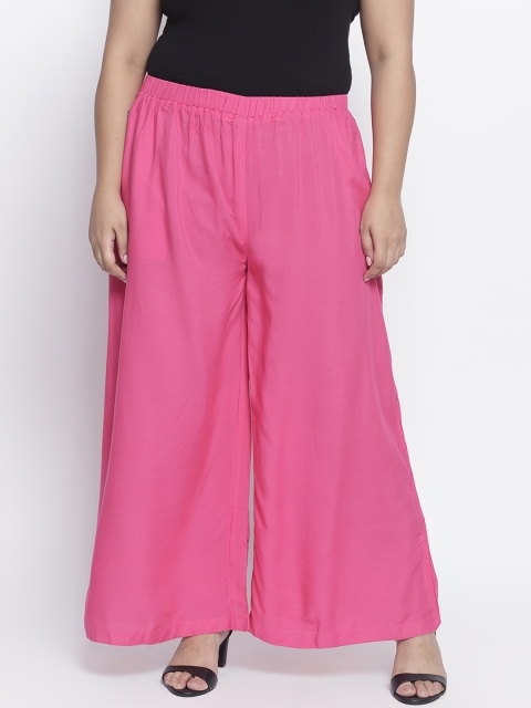 

Amydus Women Pink Solid Wide Leg Palazzos