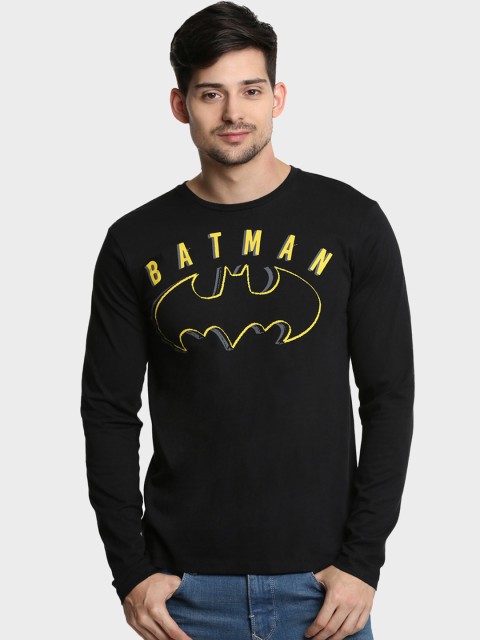 

Free Authority Men Black Slim Fit Batman Printed Round Neck T-shirt