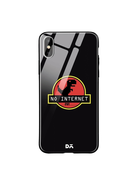 

DailyObjects Black & Red No Internet iPhone X Glass Case