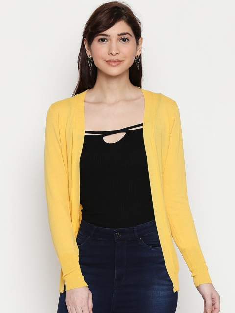 

Manola Women Yellow Solid Open Front Shrug