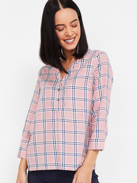 

Fame Forever by Lifestyle Women Pink Regular Fit Checked Casual Shirt