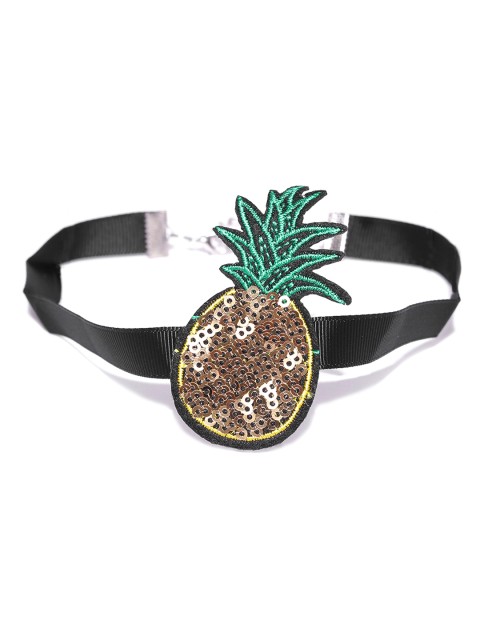 

Accessories Black & Gold-Toned Pineapple Glitter Choker Necklace