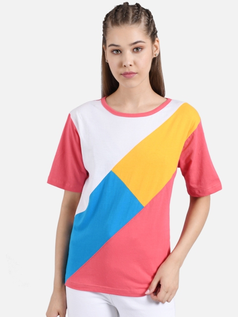 

Kotty Women Multicoloured Colourblocked Round Neck T-shirt, Multi