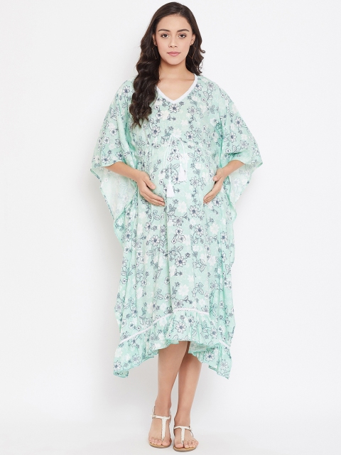 

The Kaftan Company Women Green Printed Kaftan Dress