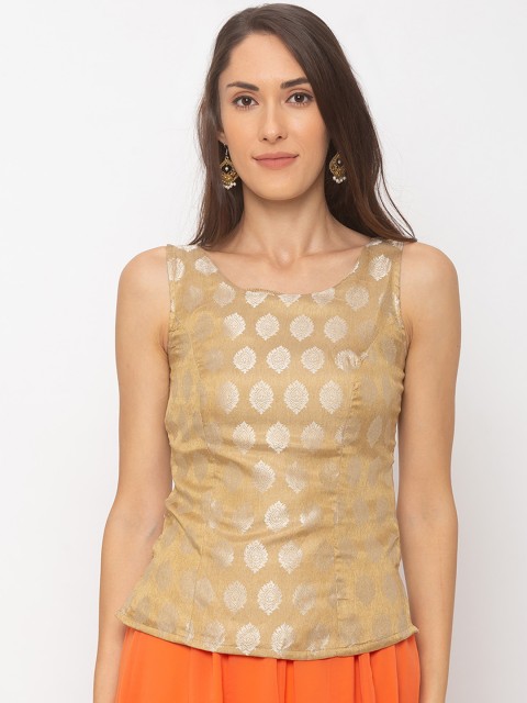 

Globus Women Gold-Toned Printed Top