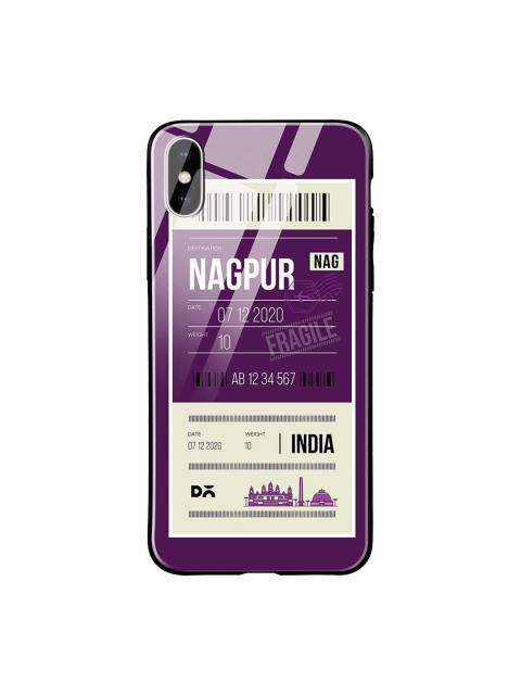 

DailyObjects Purple & White Nagpur City Tag iPhone X Glass Case