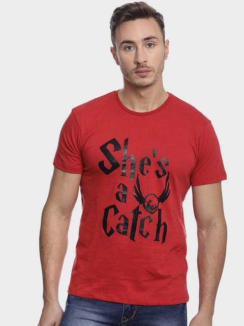 

Free Authority Men Red Harry Potter Print Round Neck T-shirt