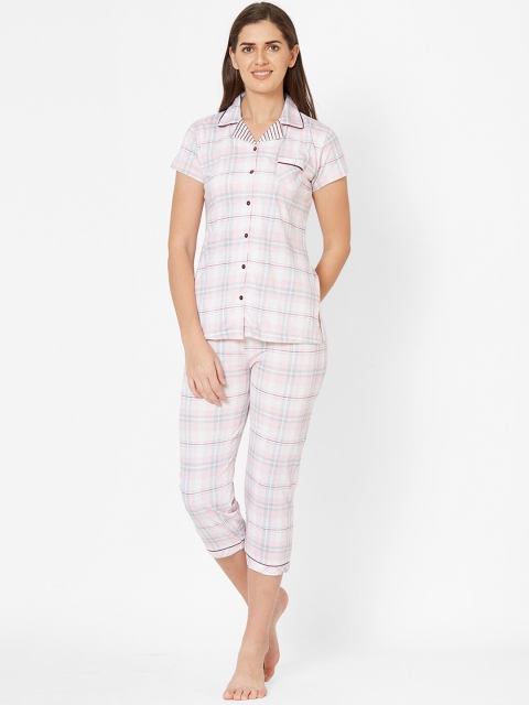 

Juliet Women Pink & White Checked Night Suit 020002300001651