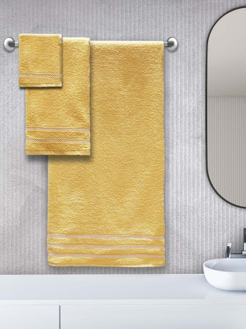 

Trident Unisex Set Of 6 Yellow Solid 380 GSM Comfort Living Towels