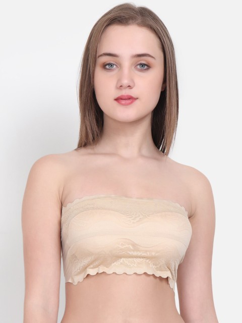 

Golden Girl Beige Lace Non-Wired Lightly Padded Bandeau Bra 6030_Skin_30A