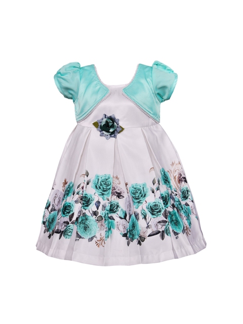 

Wish Karo Girls Sea Green Printed Fit and Flare Dress