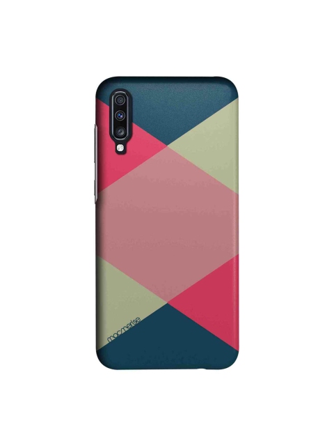 

macmerise Pink & Teal Blue Criss Cross Tealpink Samsung Galaxy A70 Back Case